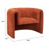Viana Accent Chair Burnt Orange - Seat Dimensions