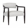 Sunpan Keagan Lounge Chair in Saloon Light Grey Leather  - Front Side Angle