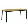 Alfresco Home Meridian 71" Teak Top Dining Table - Front Side Angle - Alfresco Home Meridian 71" Teak Top Dining Table - Front Side Angle