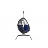 Milano Hanging Chair in Echo Midnight w/ Self Welt - Front Side Angle