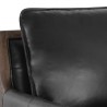 Sunpan Mauti Lounge Chair Dark Brown - Cortina Black Leather - Seat Closeup Top Angle