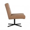 Sunpan Karson Swivel Lounge Chair in Linea Wood Leather  - Side Angle