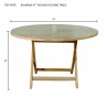 Bahama 47-inch Round Folding Table- dimension - Bahama 47-inch Round Folding Table- dimension