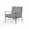 Provence Club Chair in Canvas Granite w/ Self Welt - Front Side Angle - Provence Club Chair in Canvas Granite w/ Self Welt - Front Side Angle