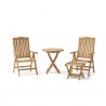 Anderson Teak Katana Recliner Folding Armchair with 27" Round Folding Table and Katana Foot Stool 4