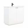 Manhattan Comfort Malverne 36" Bathroom Vanity Sink in White Front Angle - Manhattan Comfort Malverne 36" Bathroom Vanity Sink in White Front Angle