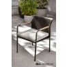Alfresco Home Elle Belt Dining Armchair w/ Teak Arm Rests | Cushion Inclusive - Lifestyle