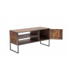 Crawford and Burke Westby Natural Wood and Metal 48" TV Stand, Front Open View