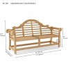 Anderson Teak Marlborough 3-Seater Bench- dimension - Anderson Teak Marlborough 3-Seater Bench- dimension