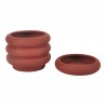 Moe's Home Collection Wava Planter in Medium Claret Red - Front Angle with Drainage 