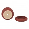 Moe's Home Collection Wava Planter in Medium Claret Red - Base Angle with Drainage 