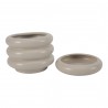 Moe's Home Collection Wava Planter in Large Flat Grey - Front Angle with Drainage 