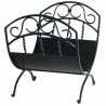 Mr. Bar-B-Q UniFlame® Black Wrought Iron Log Holder with Scrolls - Mr. Bar-B-Q UniFlame® Black Wrought Iron Log Holder with Scrolls