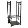 Mr. Bar-B-Q UniFlame® Black Wrought Iron Log Rack with Fire Tools - Mr. Bar-B-Q UniFlame® Black Wrought Iron Log Rack with Fire Tools