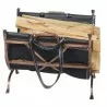 Mr. Bar-B-Q UniFlame® Antique Copper Finish Wrought Iron Log Holder with Black Leather Carrier - Mr. Bar-B-Q UniFlame® Antique Copper Finish Wrought Iron Log Holder with Black Leather Carrier