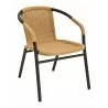 Anodized Aluminum Frame Arm Chair - W-21 - Black Frame and Tan - Anodized Aluminum Frame Arm Chair - W-21 - Black Frame and Tan