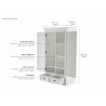 Nova Solo Halifax Wardrobe, with 2 Doors - Dimension