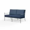 Provence Loveseat in Spectrum Indigo w/ Self Welt - Front Side Angle - Provence Loveseat in Spectrum Indigo w/ Self Welt - Front Side Angle