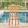 Vifah Kapalua Honey Eucalyptus Wooden Outdoor Bar Table, Side Angle