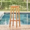 Vifah Kapalua Honey Eucalyptus Wooden Outdoor Bar Table, Side Angle - Vifah Kapalua Honey Eucalyptus Wooden Outdoor Bar Table, Side Angle