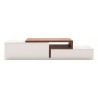 J&M Furniture TV Stand 045 in White High Gloss & Walnut