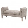 Warner Bench - Windowpane Pebble - Angled