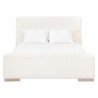 Essentials For Living Warren Queen / Cal King Bed in Performance Boucle Snow, Natural Gray Oak - Front Angle