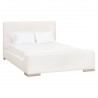 Essentials For Living Warren Queen / Cal King Bed in Performance Boucle Snow, Natural Gray Oak - Front Side Angle