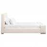 Essentials For Living Warren Queen / Cal King Bed in Performance Boucle Snow, Natural Gray Oak - Side Angle