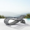 Azzurro Living Wave Lounge Chair With Matte Charcoal Aluminum Frame And Ash All-Weather Rope - Lifestyle