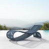 Azzurro Living Wave Lounge Chair With Matte Charcoal Aluminum Frame And Deep Royal All-Weather Rope - Lifestyle