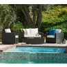 Balluccia Collection Outdoor Garden Wicker Conversational Furniture 4PC set w/ Table - Balluccia Collection Outdoor Garden Wicker Conversational Furniture 4PC set w/ Table