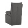 Sunpan Glenrose Wheeled Dining Chair in Effie Smoke - Back Side Angle