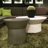 Boracay 36" Round Coffee Table Grey Epoxy/White Solid Surface 