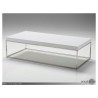 Kubo Rectangular Coffee Table High Gloss White with Stainless Steel 