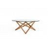 Quasar Coffee Table Clear Glass with Ash Stained Light Walnut