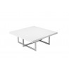 Remi 39" Square Coffee Table High Gloss White with Brushed Stainless Steel - Top Angle
