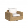 Sunset West Playa Oversized Swivel Club Chair in Soothe Pearl w/ Flange Welt
