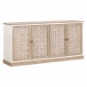 Essentials For Living Weave Media Sideboard - Smoke Gray Oak, White Painted Oak - Front Side Angle