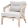 Web Outdoor Club Chair - Taupe White - Angled View