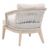 Essentials For Living Web Outdoor Club Chair - Taupe & White Flat Rope Performance Pumice, Gray Teak - Back Side Angle
