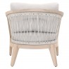 Essentials For Living Web Outdoor Club Chair - Taupe & White Flat Rope Performance Pumice, Gray Teak - Back Angle