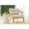 Essentials For Living Web Outdoor Club Chair - Taupe & White Flat Rope Performance Pumice, Gray Teak - Lifestyle