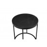 Onix 21" Round End Table Black Nero Marquina Marble with Black Powder Coated Steel