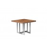 Remi End Table Natural Walnut with Brushed Stainless Steel