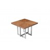 Remi End Table Natural Walnut with Brushed Stainless Steel - Top Angled