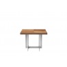 Remi End Table Natural Walnut with Brushed Stainless Steel - Side