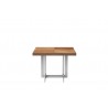 Remi End Table Natural Walnut with Brushed Stainless Steel - Side