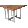 Remi End Table Natural Walnut with Brushed Stainless Steel - Table Edge