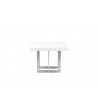 Remi End Table Matte White with Brushed Stainless Steel - Side ANgle